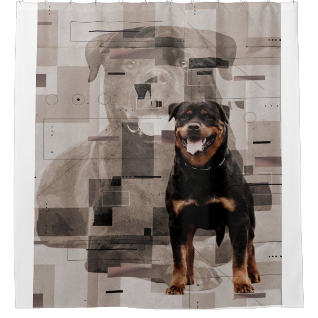 Schöner Hintergrund Rottweiler - Metzgerhund Duschvorhang (Vorderseite)