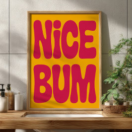 SCHÖNER HINTERN Lustiger Badezimmer-Humor Retro-Mi Poster
