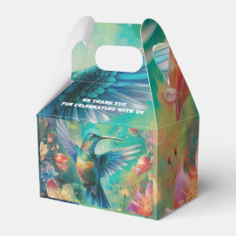 Schöner Hummingbird umgeben von Blume Geschenkschachtel