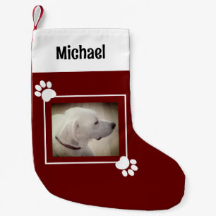 Schöner Hund Rustikal Dunkel Roter Single 1 Foto Kleiner Weihnachtsstrumpf