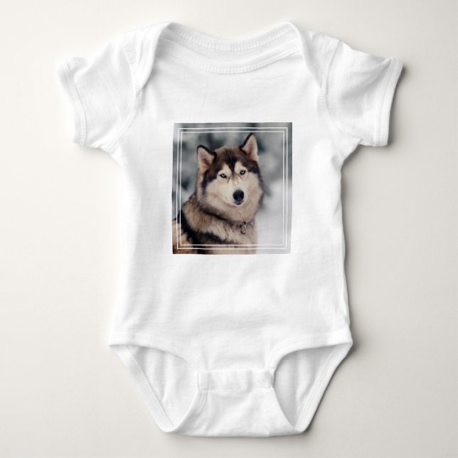 Schöner Husky im Freien Baby Strampler (Vorderseite)