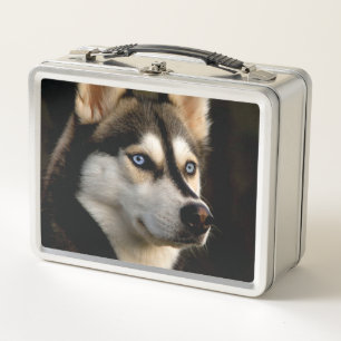 Schöner Husky-Wurfkissen Metall Brotdose
