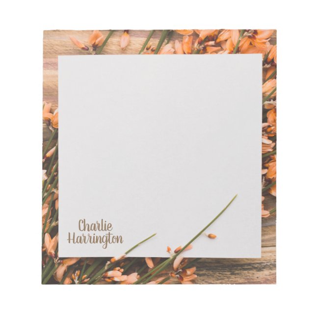 Schöner Individuelle Name Rustikales Notepad Notizblock (Vorderseite)