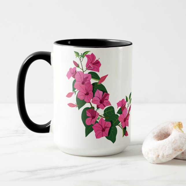 Schöner, individueller Blumenzauberkaffee Tasse (Mit Donut)