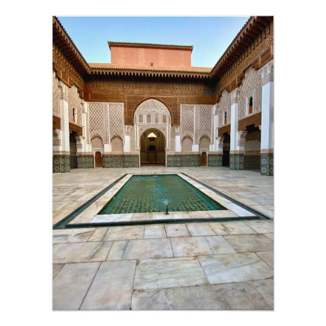 Schöner Innenhof von Ben Youssef - Marrachech Fotodruck (Vorne)