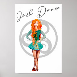 Schöner Irish Dancer Hard Shoe Celtic Knot Dance Poster