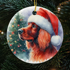 Schöner Irish Setter Dog Weihnachten Keramik Ornament