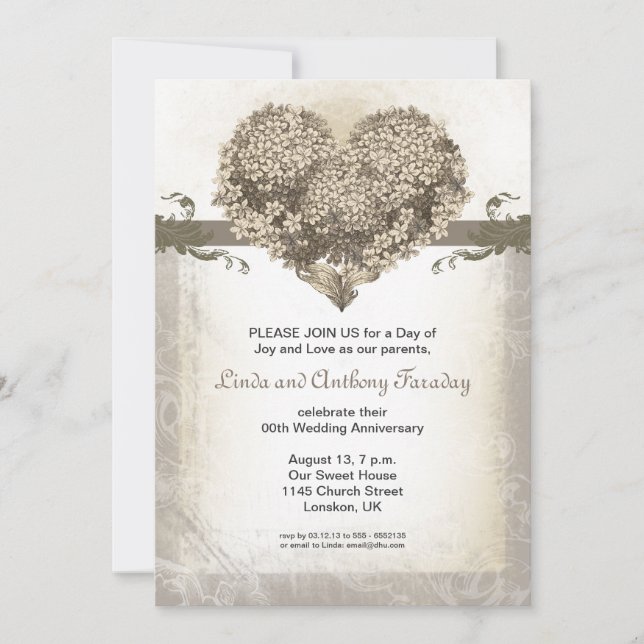 schöner Jahrgang der Hochzeit Einladung (Vorderseite)