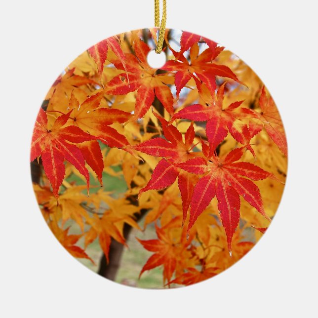 schöner japanischer Ahornbaum im Fall Keramik Ornament (Vorne)