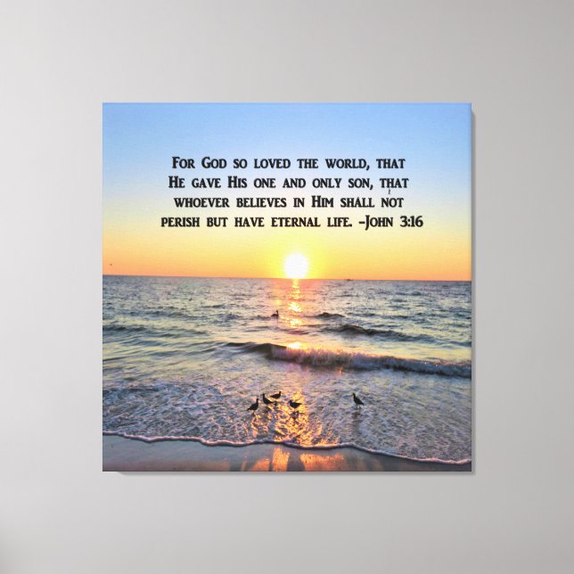 SCHÖNER JOHN 3:16 SONNENSCHUTZ CANVAS DRUCK LEINWANDDRUCK (Vorderseite)