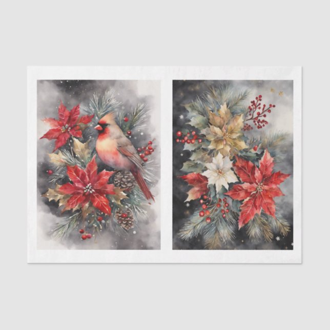 Schöner Kardinal 1 Decoupage Seidenpapier (Vorderseite)