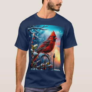 Schöner Kardinal am Wintermorgen T-Shirt