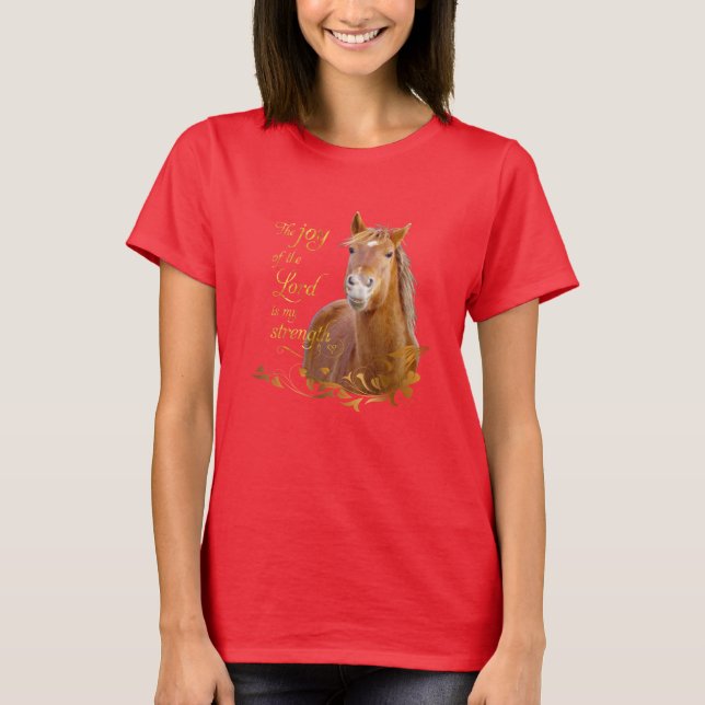 Schöner Kastanien-Pferdebibel-Vers-T - Shirt (Vorderseite)