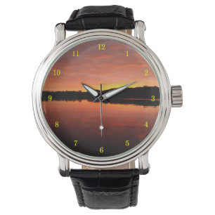 Schöner Kensington Lake auf dem Boot bei Sonnenauf Armbanduhr