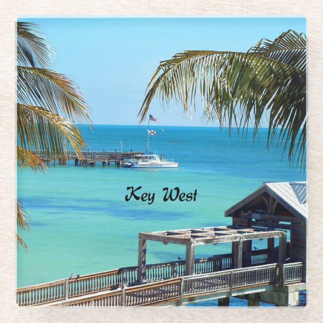Schöner Key West Glasuntersetzer (Vorderseite)