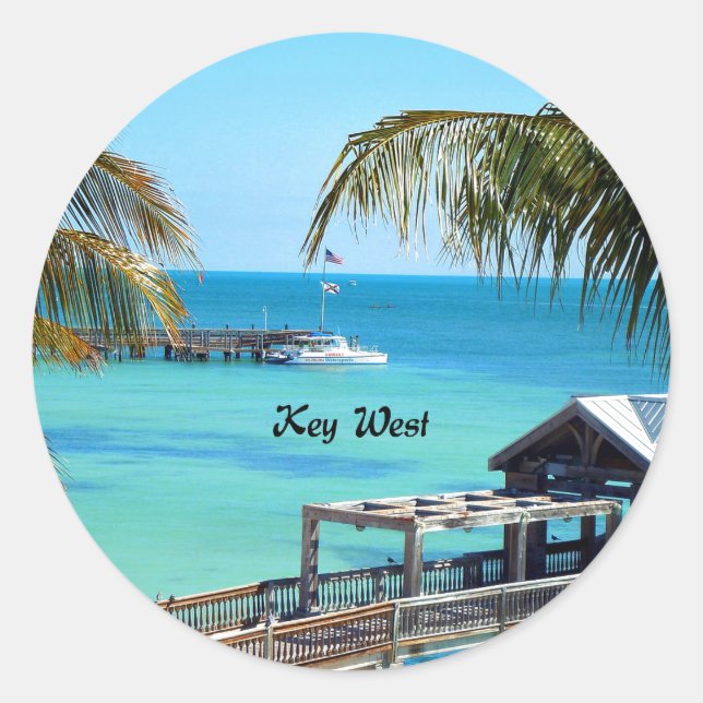 Schöner Key West Runder Aufkleber (Vorderseite)