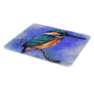 Schöner Kingfisher Bird - Migna Wasserfarbe Kunst Schneidebrett