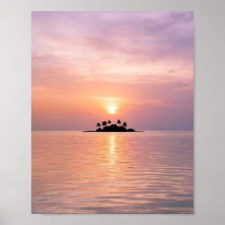 Schöner kleiner Insel-Sonnenuntergang Der Erste Poster