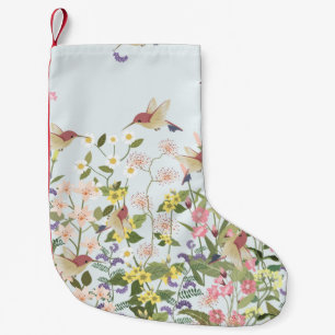 Schöner Kolibri in einer blumengeschmückten Blume Kleiner Weihnachtsstrumpf