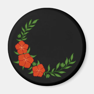 Schöner KronenHalbmond der roten Blume Magnet
