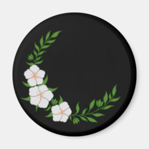 Schöner KronenHalbmond weißer Blume Magnet