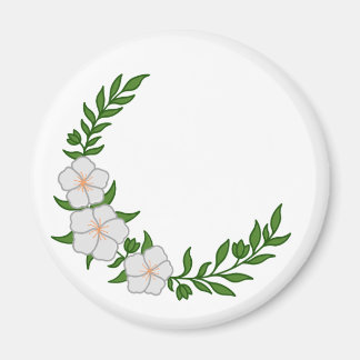 Schöner KronenHalbmond weißer Blume Magnet