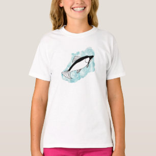Schöner künstlerisch gezeichnet Lachs T-Shirt
