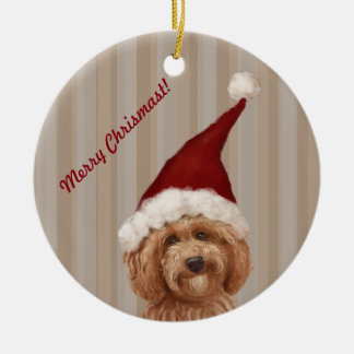 Schöner Labradoodle Liebe-Hundegewohnheits-Text Keramikornament