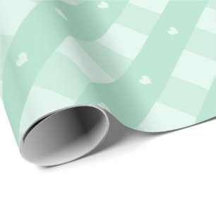 Schöner Land-Minzen-Grün-Gingham Geschenkpapier