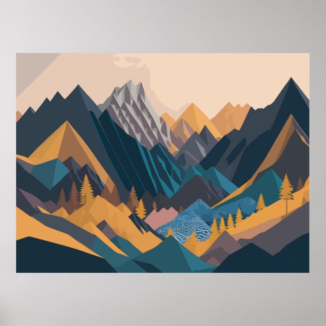Schöner Landschaftsberg Poster (Vorne)