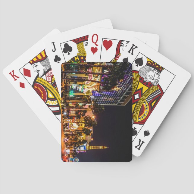 Schöner Las Vegas Strip in der Nacht Spielkarten (Rückseite)