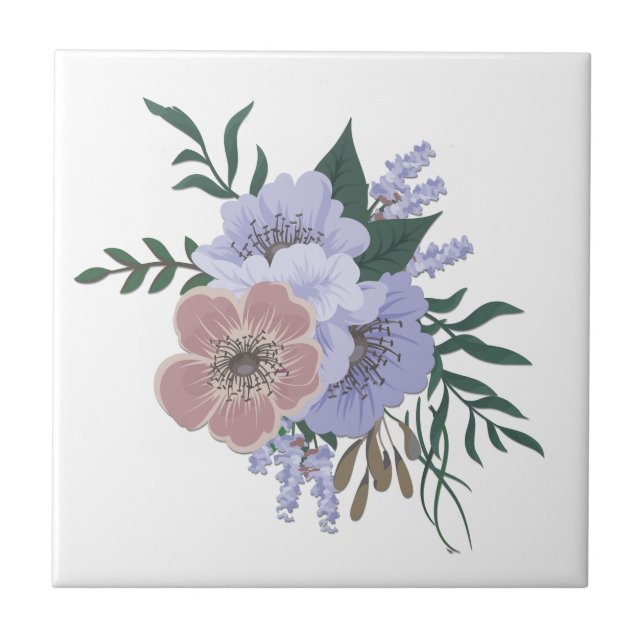 Schöner Lavender in Bouquet Fliese (Vorderseite)