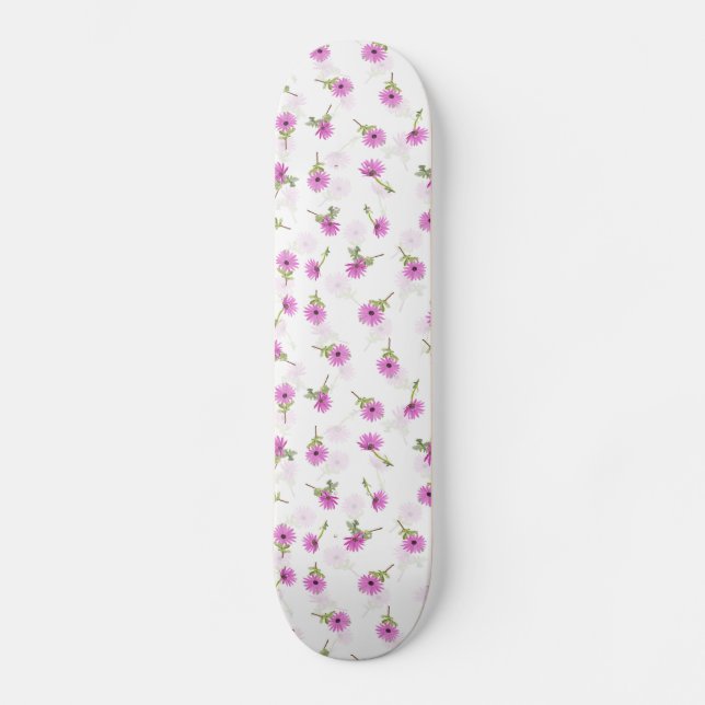 Schöner Lavender Lila Daisy Blume Design Skateboard (Vorderseite)