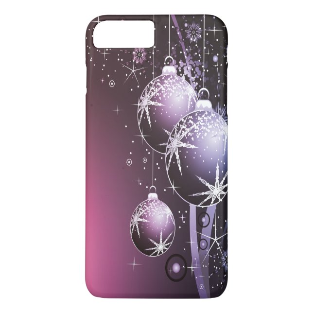Schöner lila Weihnachtsentwurf Case-Mate iPhone Hülle (Rückseite)