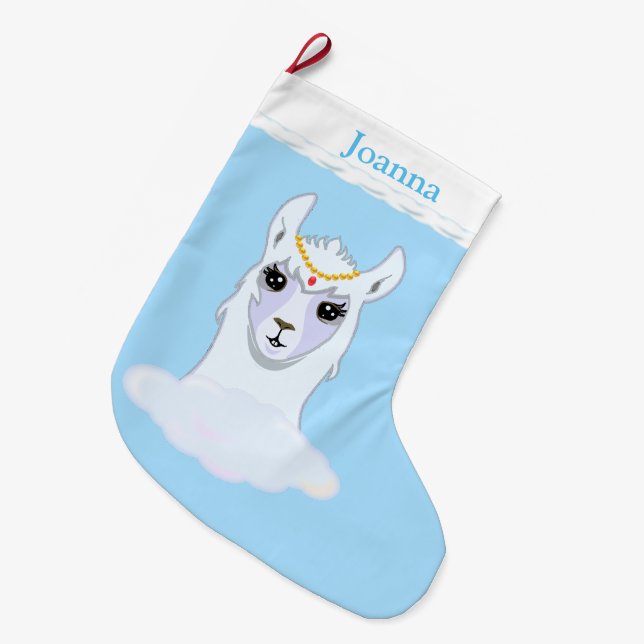 Schöner Llama Großer Weihnachtsstrumpf (Vorderansicht (hängend))