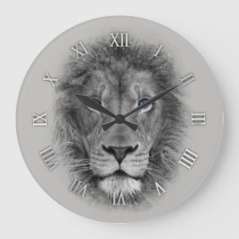 Schöner Löwe mit blaue Augen-Wanduhr Große Wanduhr