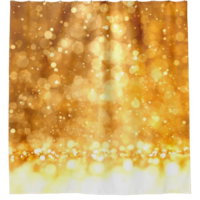Schöner luxuriöser goldgelber Glitzer Hintergrund. Duschvorhang (Vorderseite)