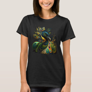 schöner majestätischer Pfau im Mondschein 1 T-Shirt