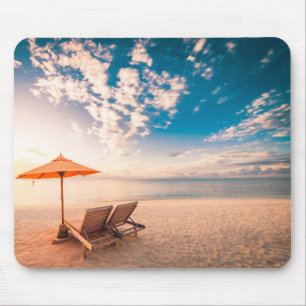 Schöner Malediven-Strand-Sonnenuntergang Mousepad