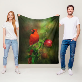 Schöner männlicher Kardinal Fleecedecke