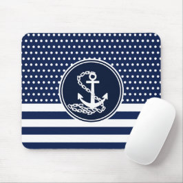 Schöner maritimer Stil, Anker, Blau und Weiß Mousepad