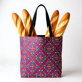 🤩 Schöner Maron und Türkis Azulejos, Tasche