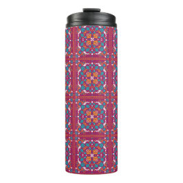 🤩 Schöner Maron und Türkis Azulejos, Thermosbecher
