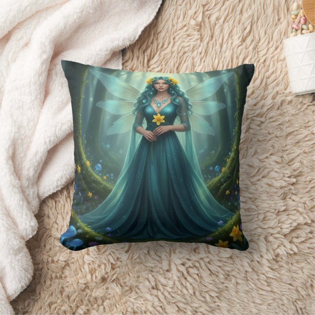 Schöner März Aquamarine Fairy Kissen (Decke)