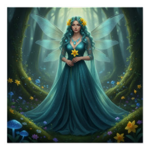 Schöner März Aquamarine Fairy Poster