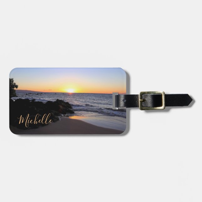 Schöner Maui-Sonnenuntergang-Gepäckanhänger Gepäckanhänger (Vorderseite horizontal)