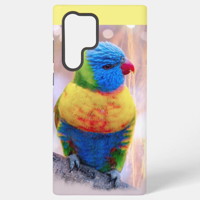 Schöner mehrfarbiger Parrot Samsung Galaxy Hülle (Rückseite)