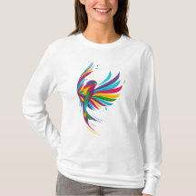 Schöner mehrfarbiger T - Shirt für Frauen