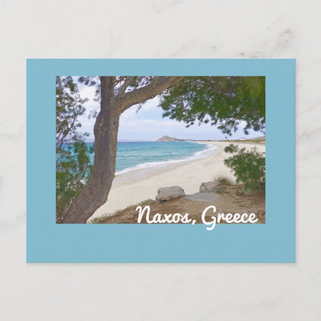 Schöner, menschenleerer Strand/NAXOS, GRIECHENLAND Postkarte (Vorderseite)