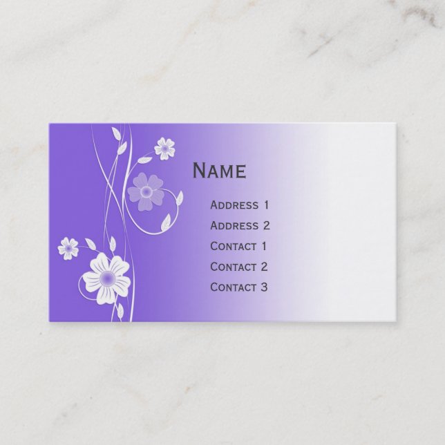Schöner moderner Blumenmustertaschenkalender Visitenkarte (Vorderseite)
